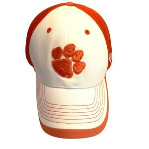 Clemson Tigers Orange Mesh Hat New Era Stretch Fit Tiger Paw Cap M/L